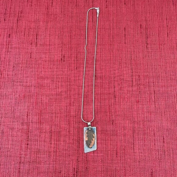 Jessie Senecal Handmade Sterling Silver "Copper Oak" Necklace - Picture 4 of 4